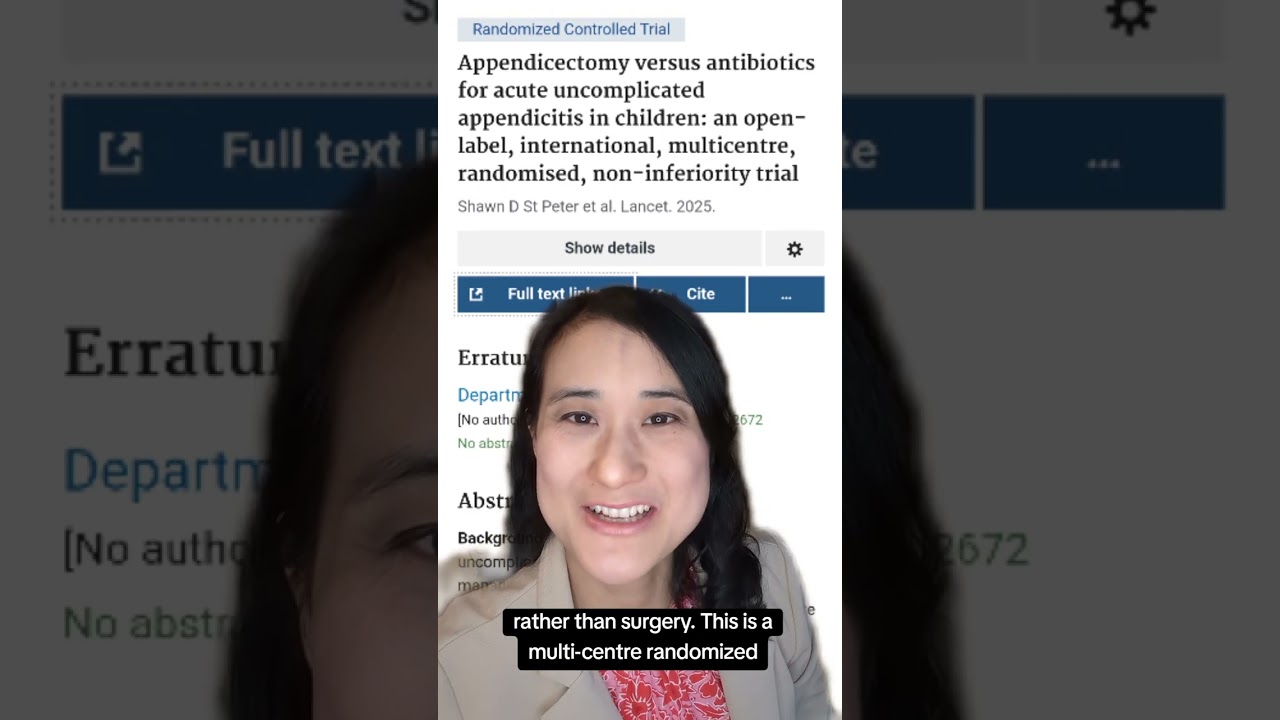 Appendicectomy versus antibiotics for acute uncomplicated appendicitis in children...