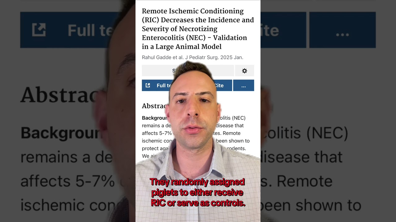 Remote Ischemic Conditioning (RIC) Decreases the Incidence & Severity of Necrotizing Enterocolitis