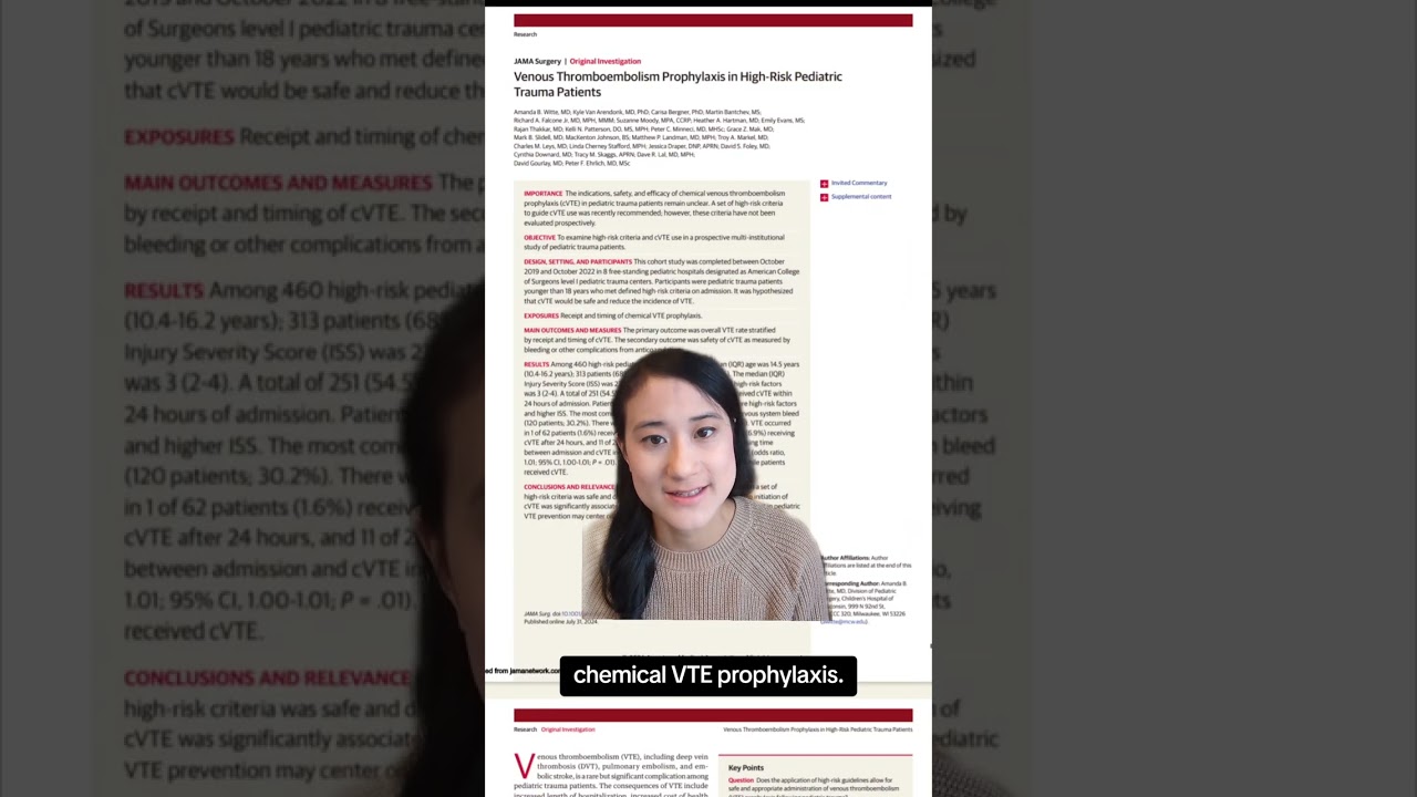 VTE Prophylaxis in high-risk pediatric trauma