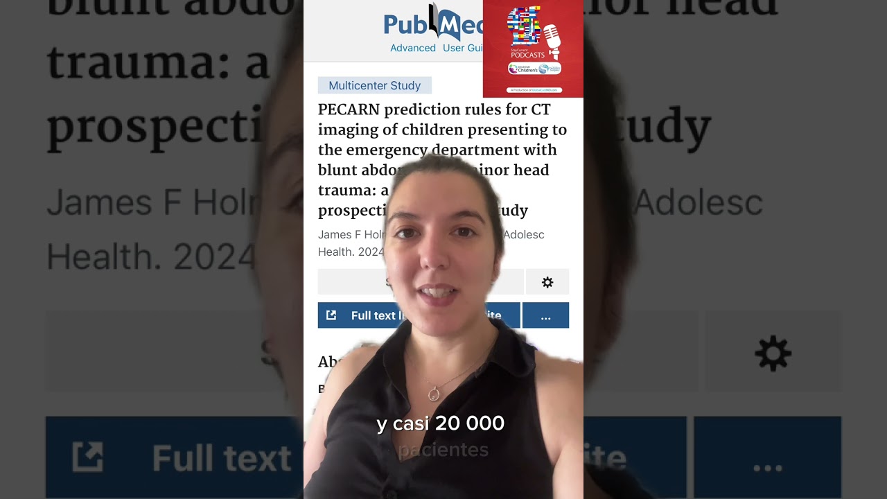 Reglas de predicción PECARN para solicitar TC en urgencias con trauma craneoencefálico o abdominal