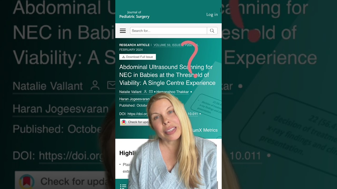 Abdominal Ultrasound Scanning for NEC in Babies at the Threshold of Viability