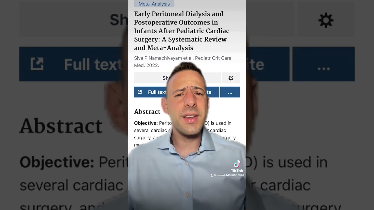 Early Peritoneal Dialysis and Postoperative Outcomes in Infants After Pediatric Cardiac Surgery